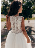 Ivory Lace Tulle Sheer Top Flower Girl Dress